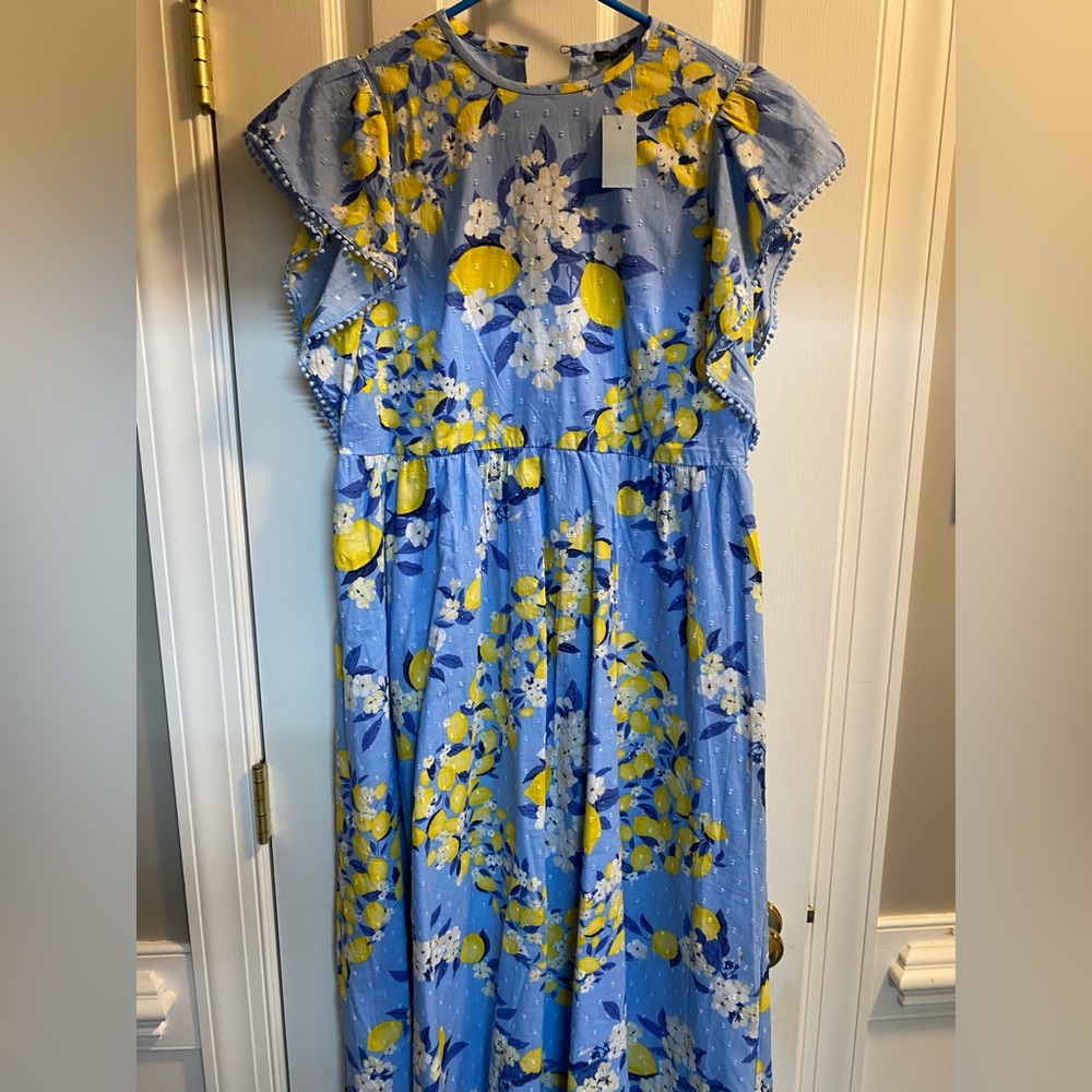 Ann Taylor Summer Blue Lemon Dress